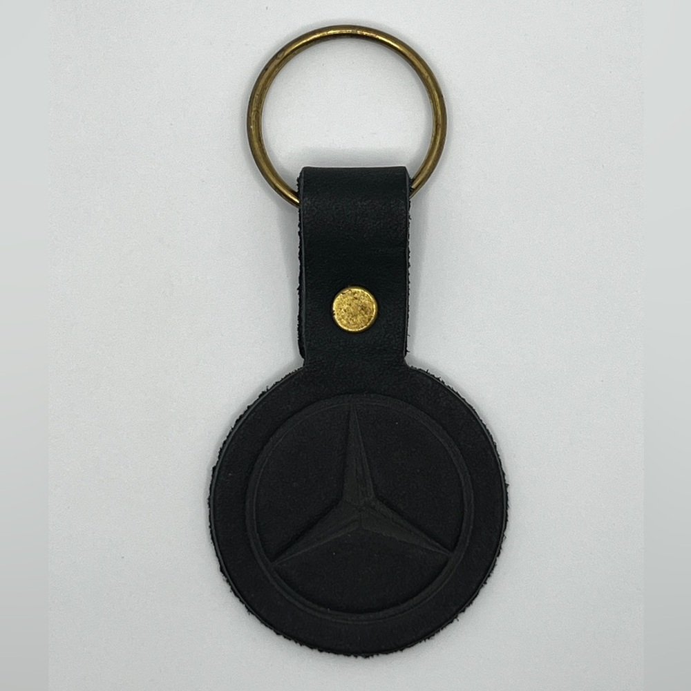 Mercedes Benz Black Leather Keychain